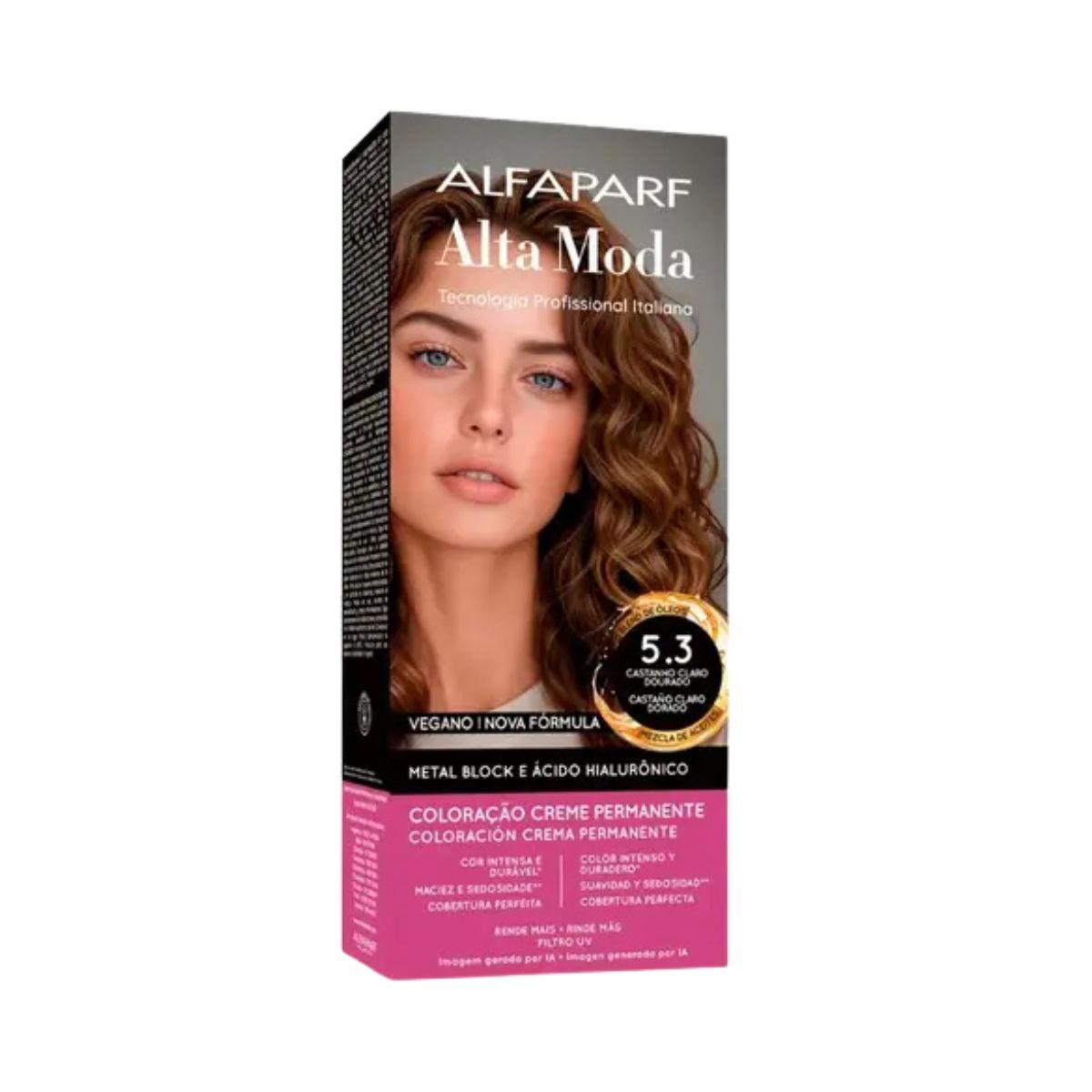 COLORAÇÃO ALFAPARF ALTA MODA 5.3 CASTANHO CLARO DOURADO CARAMELO 150G