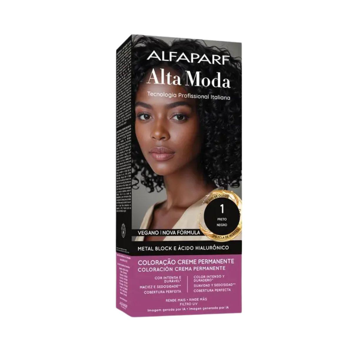 COLORAÇÃO ALFAPARF ALTA MODA 1.0 PRETO JABUTICABA 150G