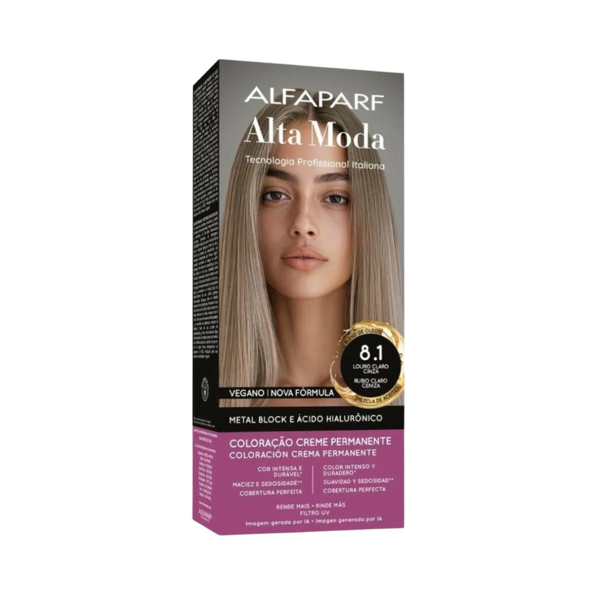 COLORAÇÃO ALFAPARF ALTA MODA 8.1 LOURO CLARO CINZA 150G