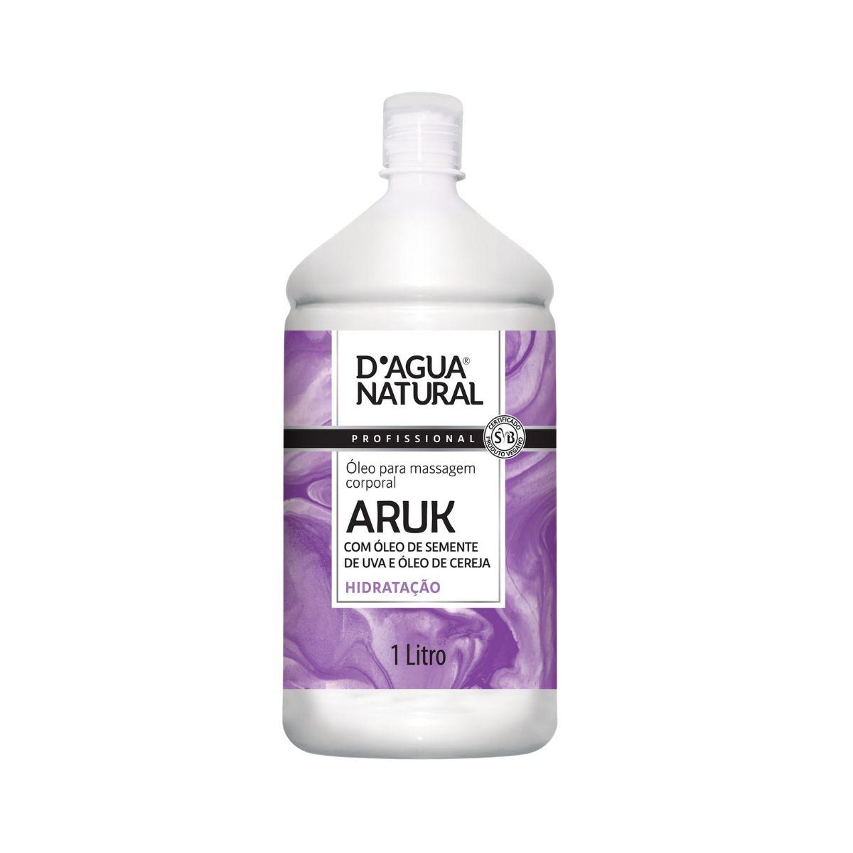 ÓLEO DE MASSAGEM ARUK SEMENTE DE UVA E CEREJA DÁGUA NATURAL 1L