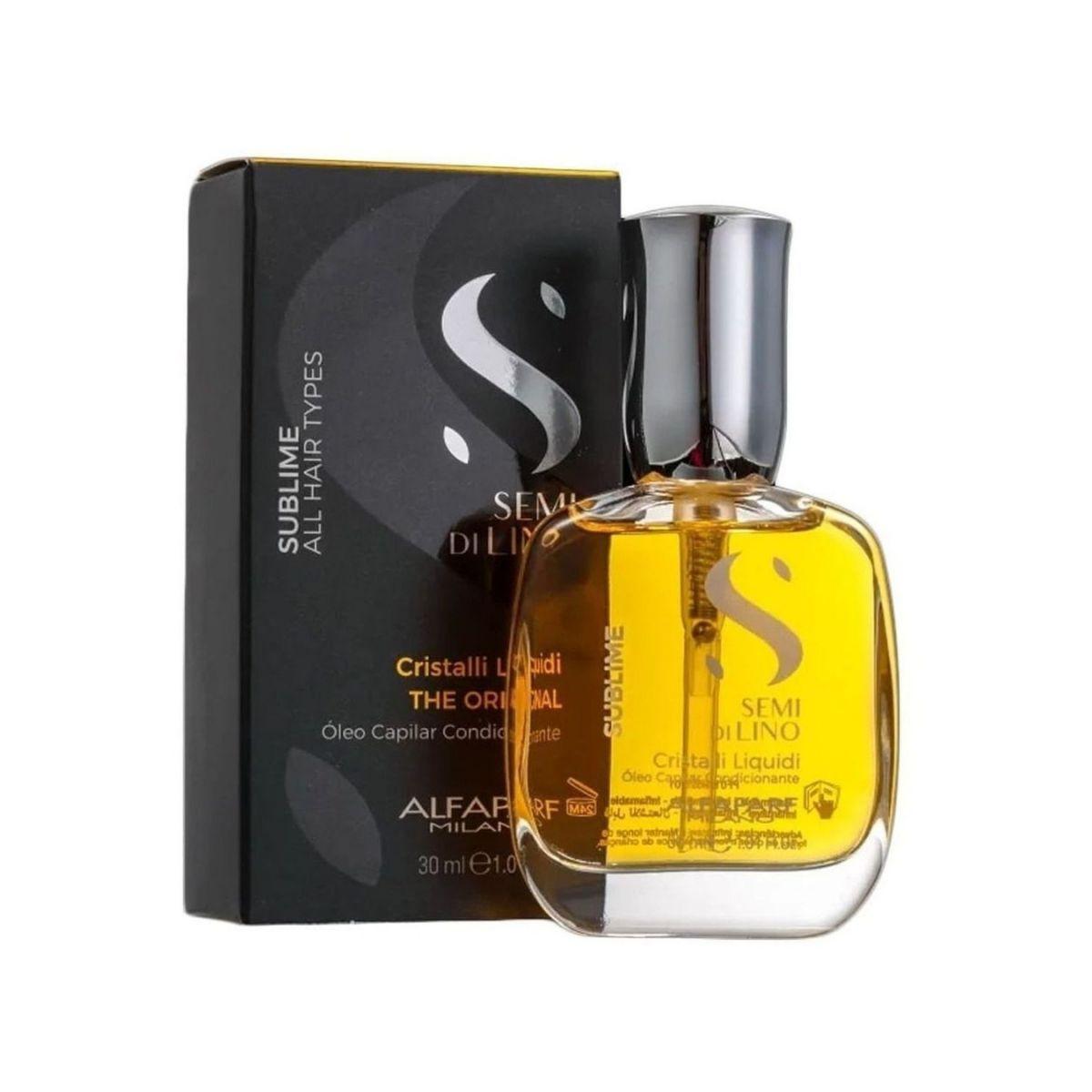 ÓLEO CAPILAR SEMI DI LINO SUBLIME CRISTALLI LÍQUIDI ALFA PARF 30ML