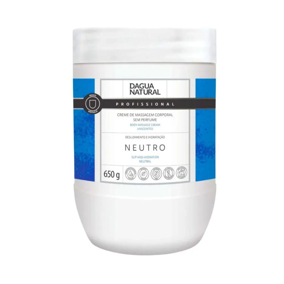 CREME DE MASSAGEM NEUTRO DÁGUA NATURAL 650G