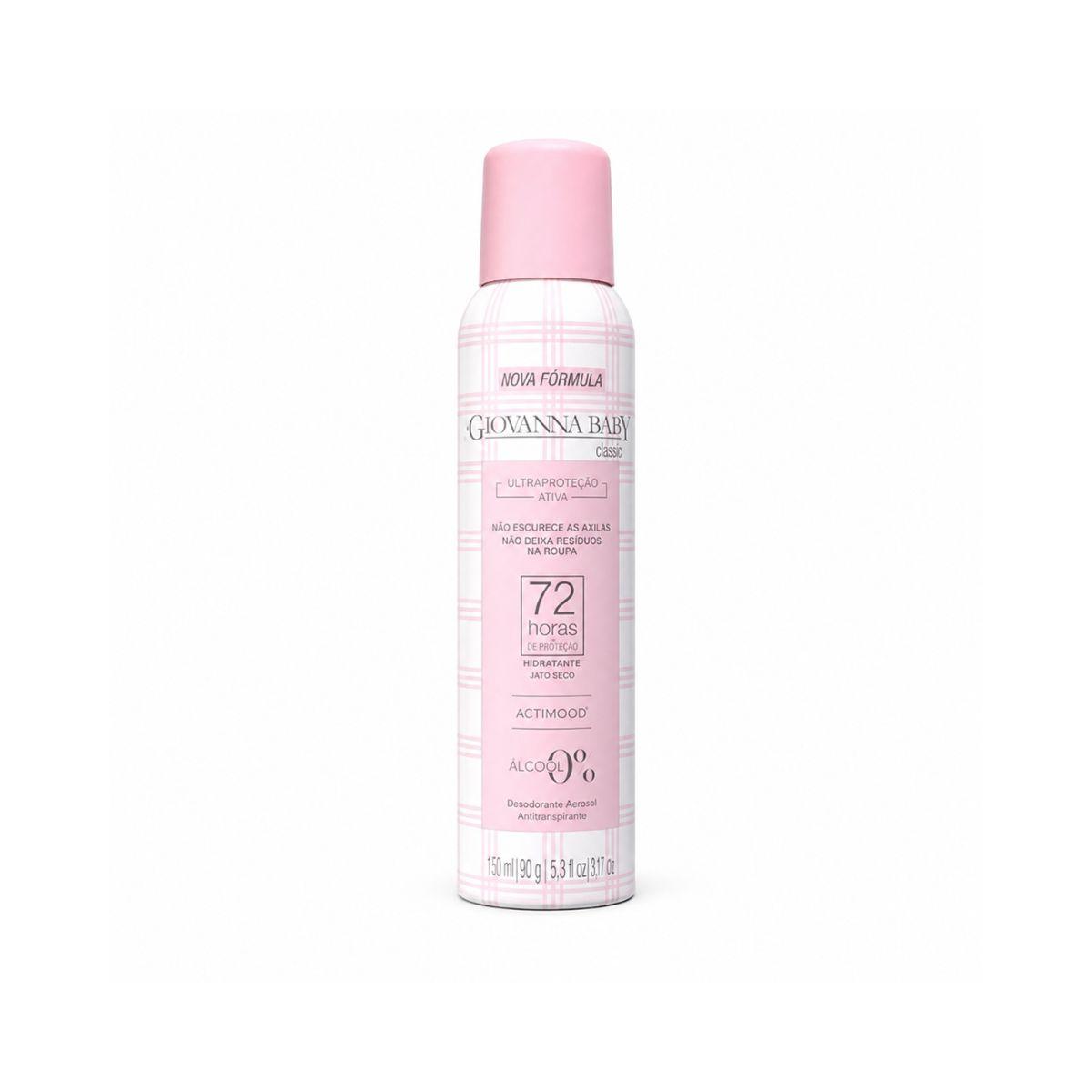 DESODORANTE ANTITRANSPIRANTE AEROSOL CLASSIC 72HS GIOVANNA BABY 150ML
