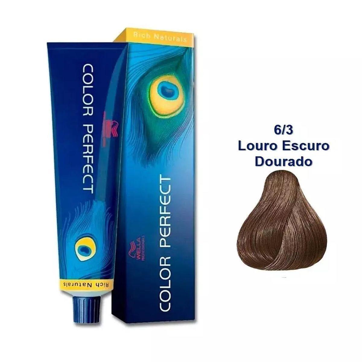COLORAÇÃO COLOR PERFECT 6/3 LOURO MÉDIO MARROM WELLA PROFISSIONALS 60G