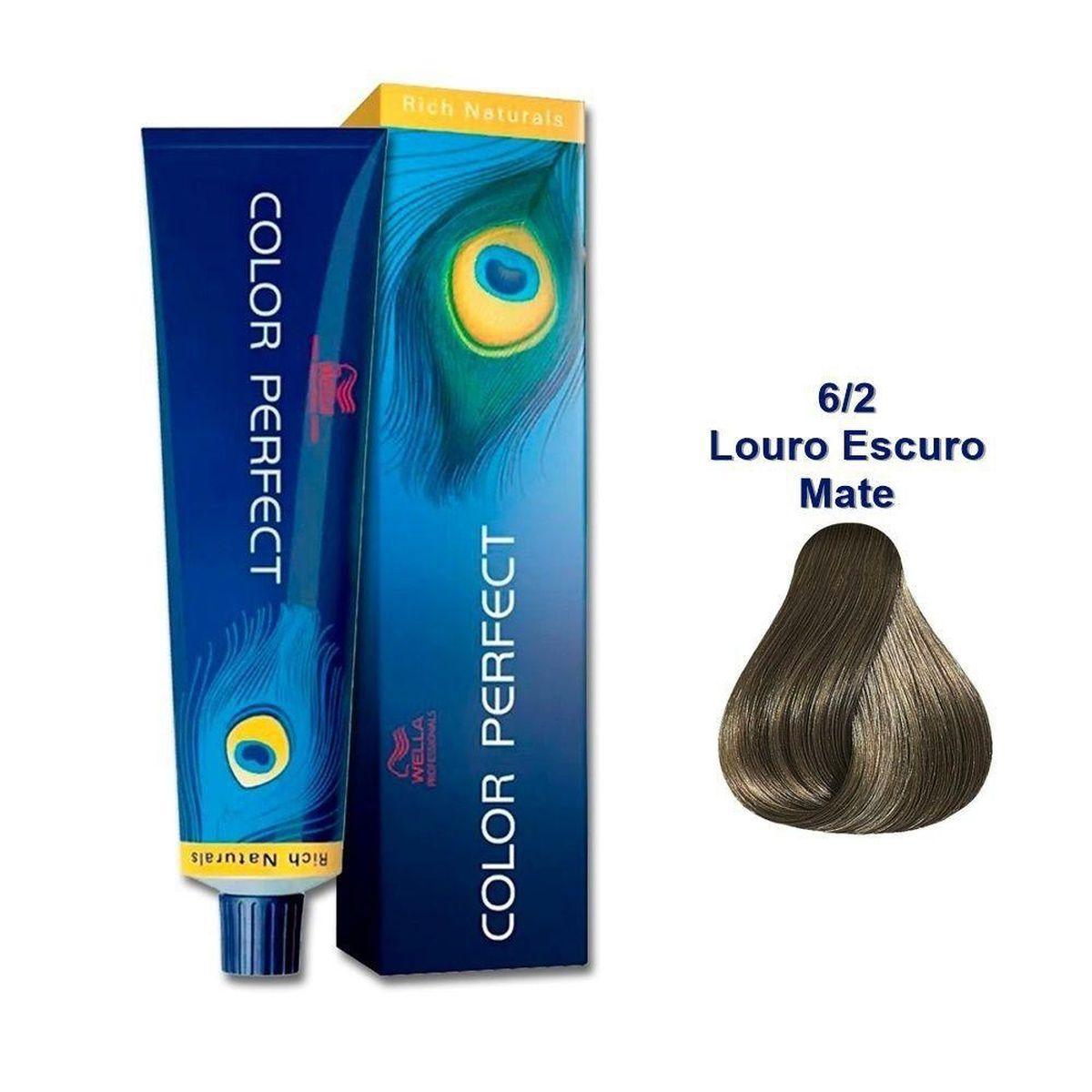 COLORAÇÃO COLOR PERFECT 6/2 LOURO ESCURO MATE WELLA PROFISSIONALS 60G