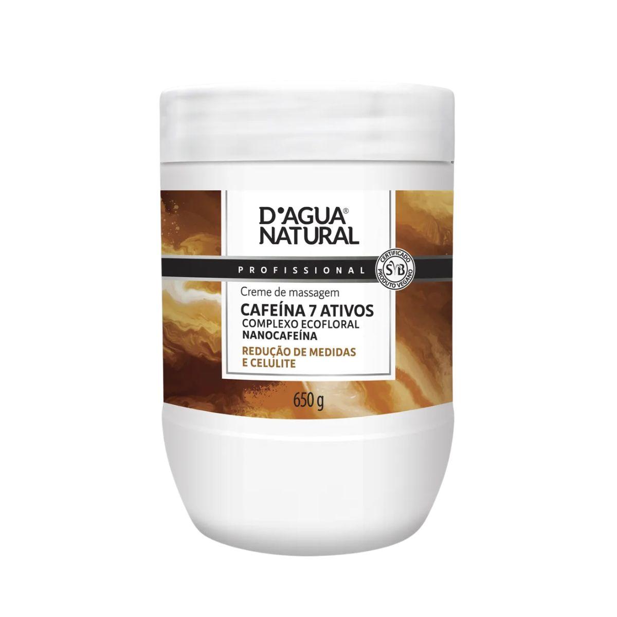 CREME DE MASSAGEM CAFEÍNA 7 ATIVOS D'AGUA NATURAL 650G