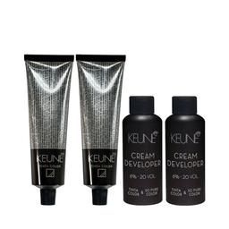 KIT 2 TINTAS KEUNE COLOR 8 60ML + 2 OX CREAM DEV 20 VOL 6% 60ML