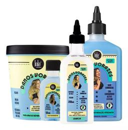 KIT LOLA COSMETICS DANOS VORAZES ÓLEO + BOOSTER + MÁSCARA + LEAVE-IN