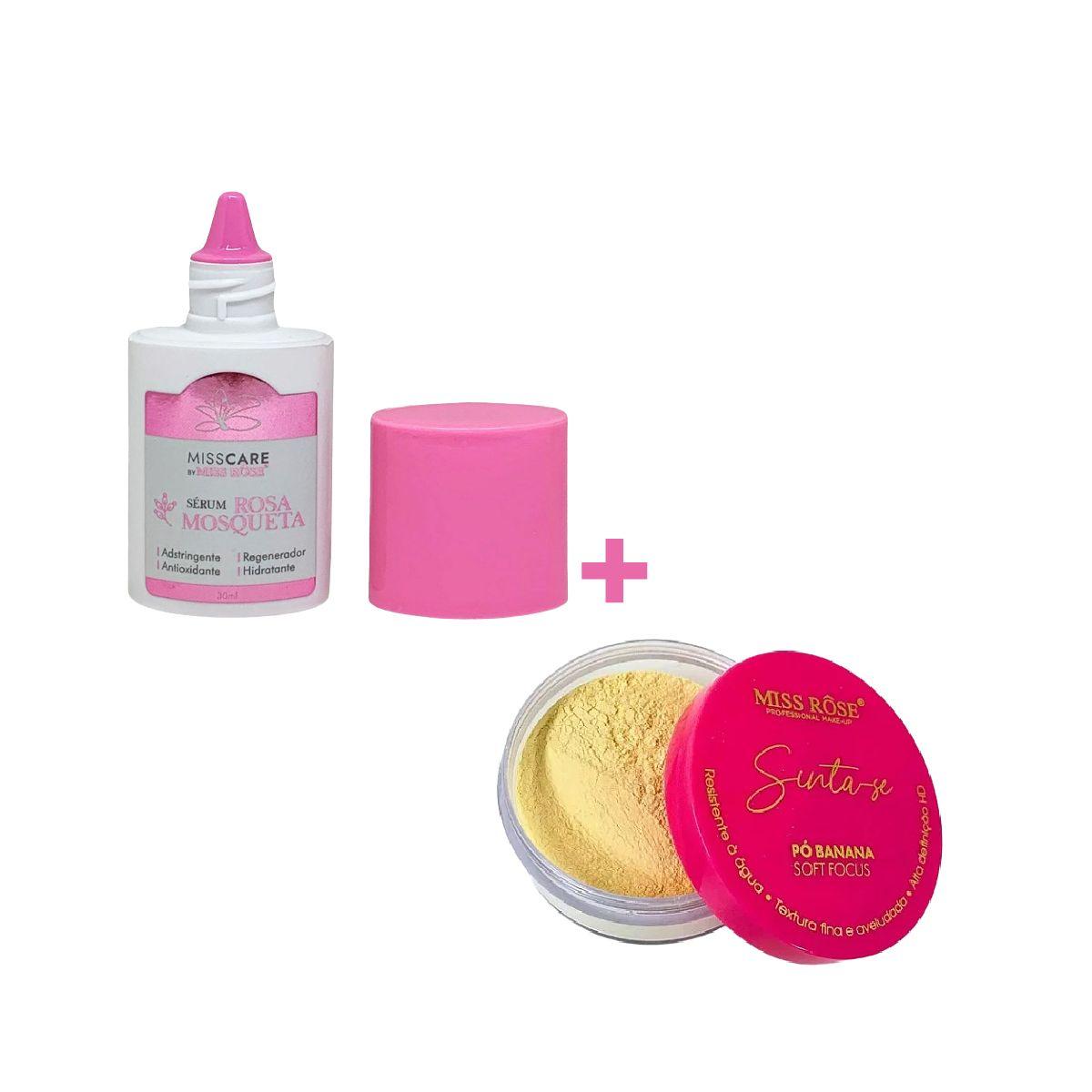 KIT MISS RÔSE SÉRUM ROSA MOSQUETA + PÓ BANANA SOFT FOCUS