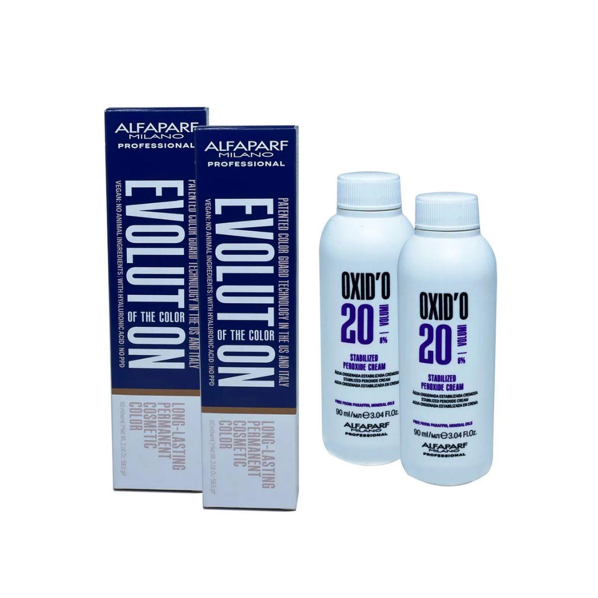 KIT ALFAPARF 7 LOURO MEDIO 2 COLORAO + 2 OX 20VOL