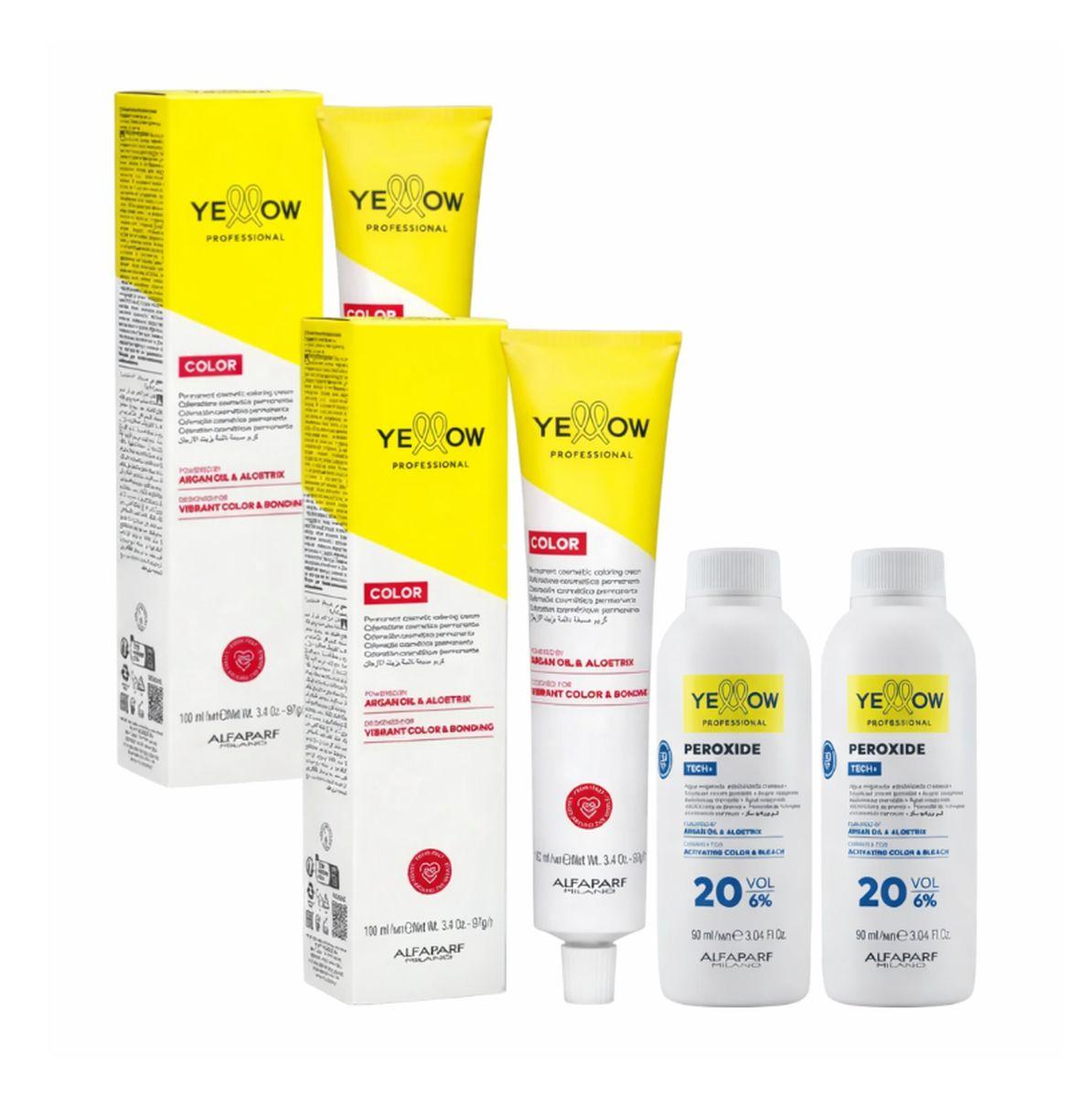KIT YELLOW COLOR 8.0 LOURO CLARO 2 COLORAÇÃO COM 2 OX 20VOL