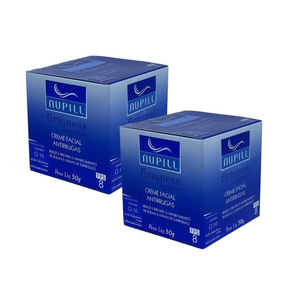 KIT NUPILL 2 CREME FACIAL ANTIRRUGAS FPS 8 FIRMNESS INTENSIVE Q10 50G
