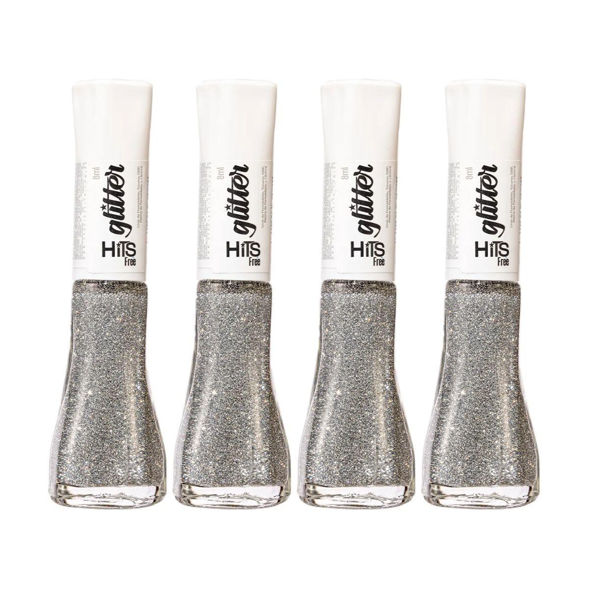 KIT 4 ESMALTES GLITTER DIAMANTE ESTRELA HITS