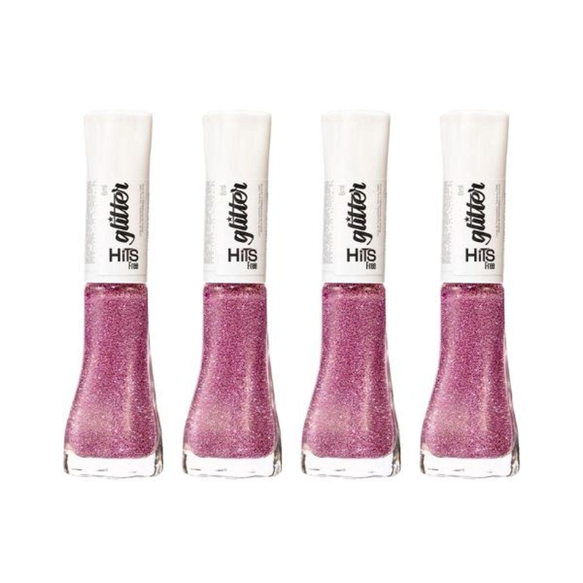 KIT 4 ESMALTE GLITTER DIAMANTE SAKURA HITS