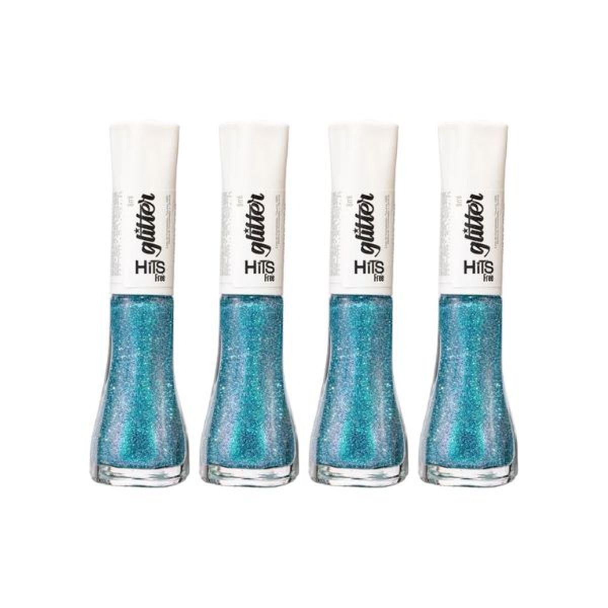 KIT 4 ESMALTE GLITTER DIAMANTE OCEANO HITS