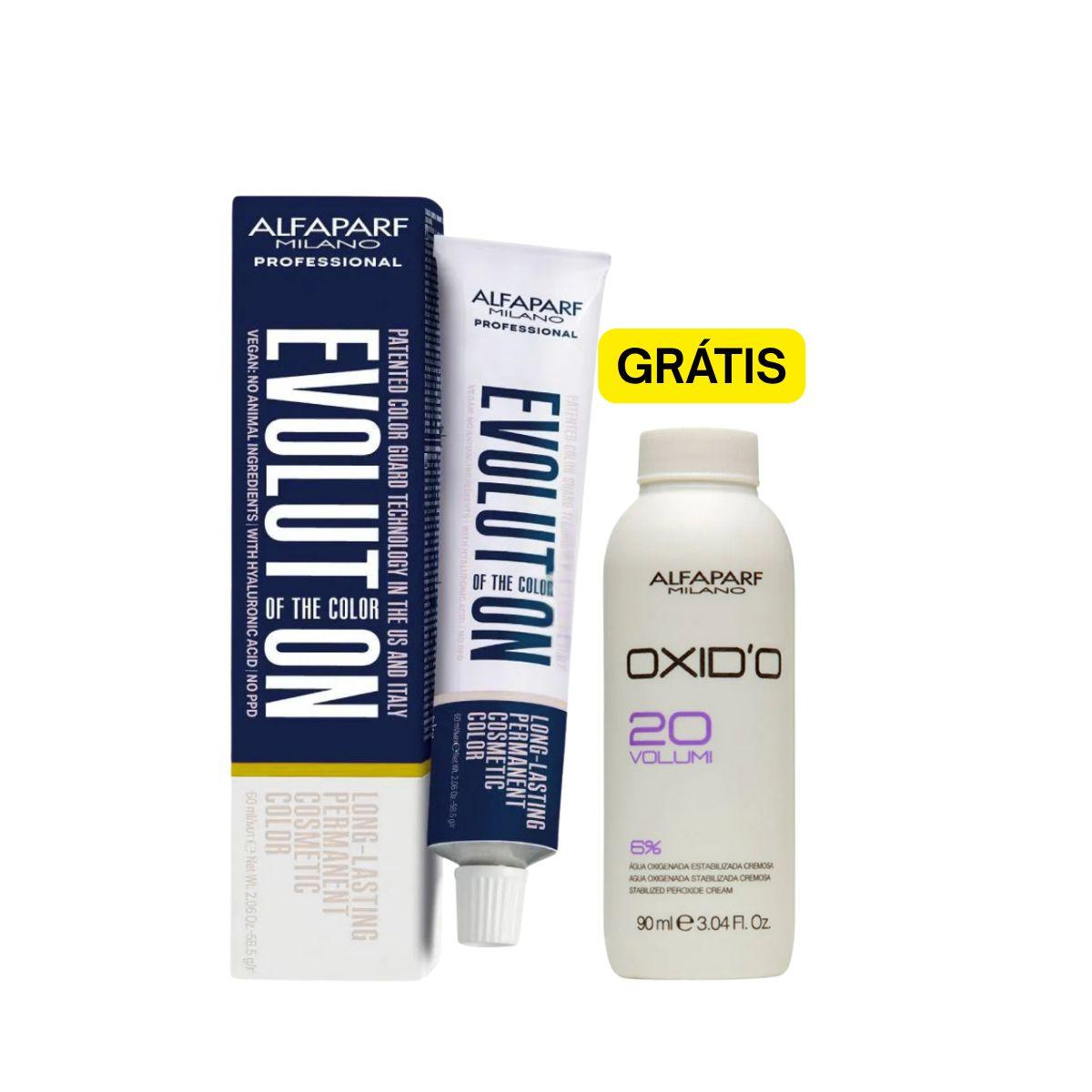 KIT ALFAPARF EVOLUTION COLORAÇÃO 7 LOURO MÉDIO + OX DE 20 VOLUMES 90ML