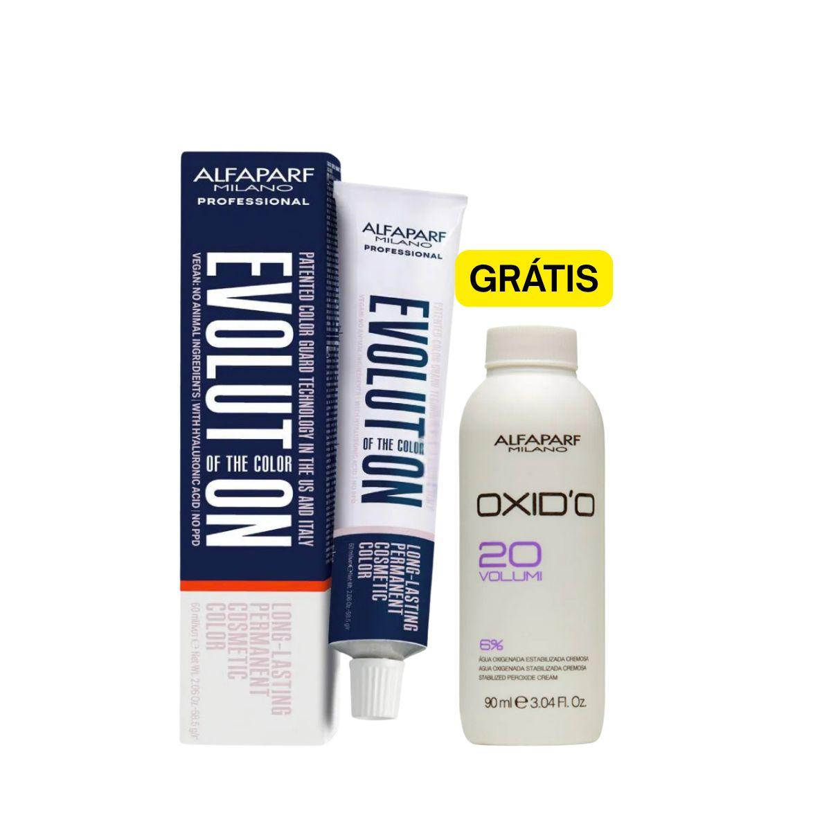 KIT ALFAPARF EVOLUTION COLORAÇÃO 5.66I CASTANHO CLARO VERMELHO INTENSO + OX DE 2