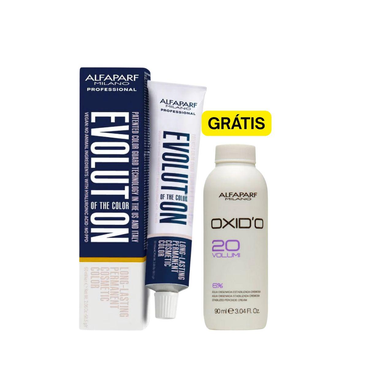 KIT ALFAPARF EVOLUTION COLORAÇÃO 6.53 LOURO ESCURO ACAJU DOURADO + OX DE 20 VOLU