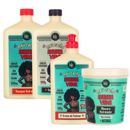 KIT LOLA COSMETICS MEU CACHO MINHA VIDA SHAMPOO 500ML + CONDICIONADOR 500ML + MÁ