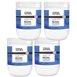 KIT DAGUA NATURAL 4 UNIDADES CREME DE MASSAGEM NEUTRO SEM PERFUME DE 650G