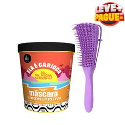 KIT LOLA COSMETICS MÁSCARA HIDRONUTRITIVA ELA É CARIOCA 450G + ESCOVA POLVO