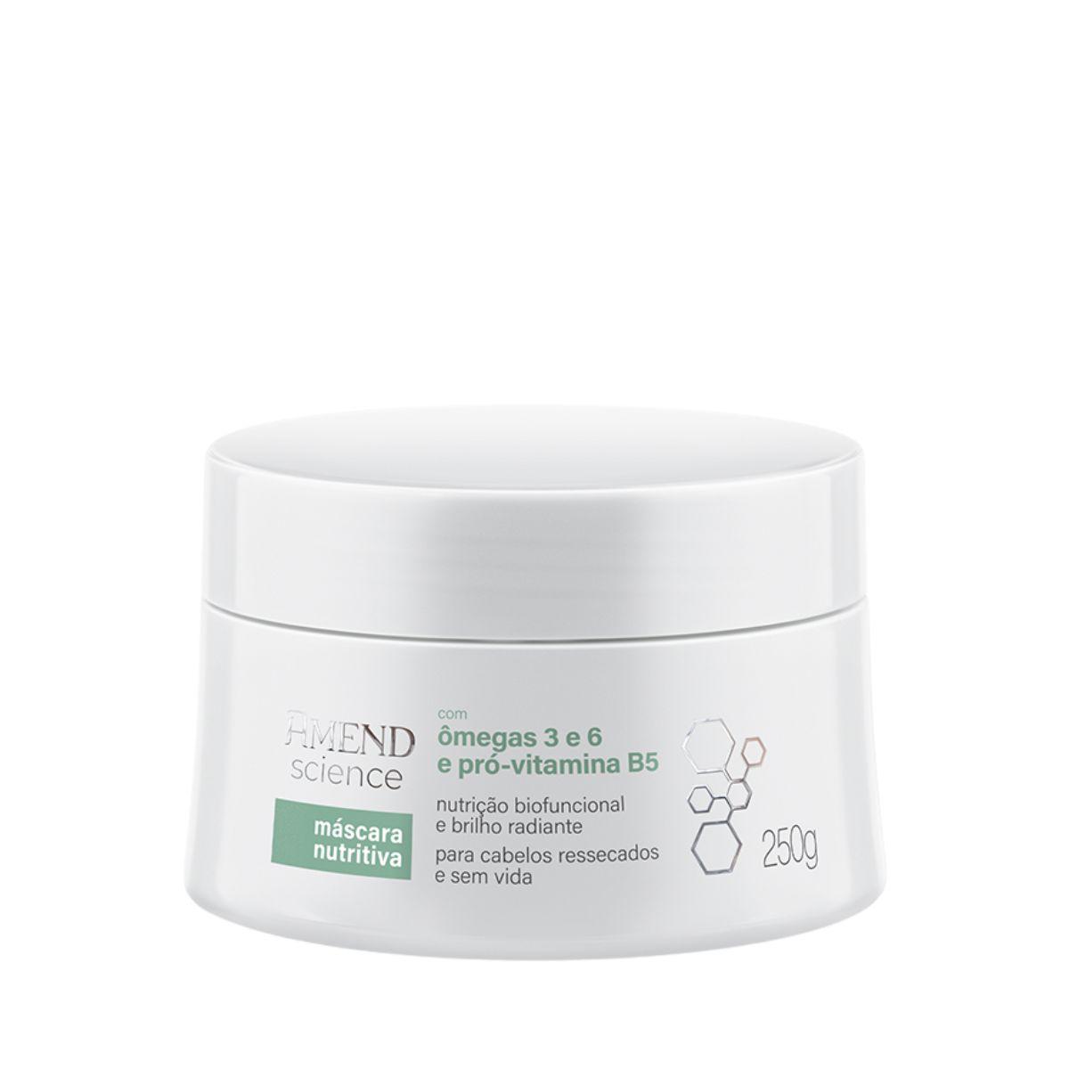 MÁSCARA  NUTRITIVA COM ÔMEGAS 3 E 6 E PRÓ-VITAMINA B5 SCIENCE AMEND 250GR