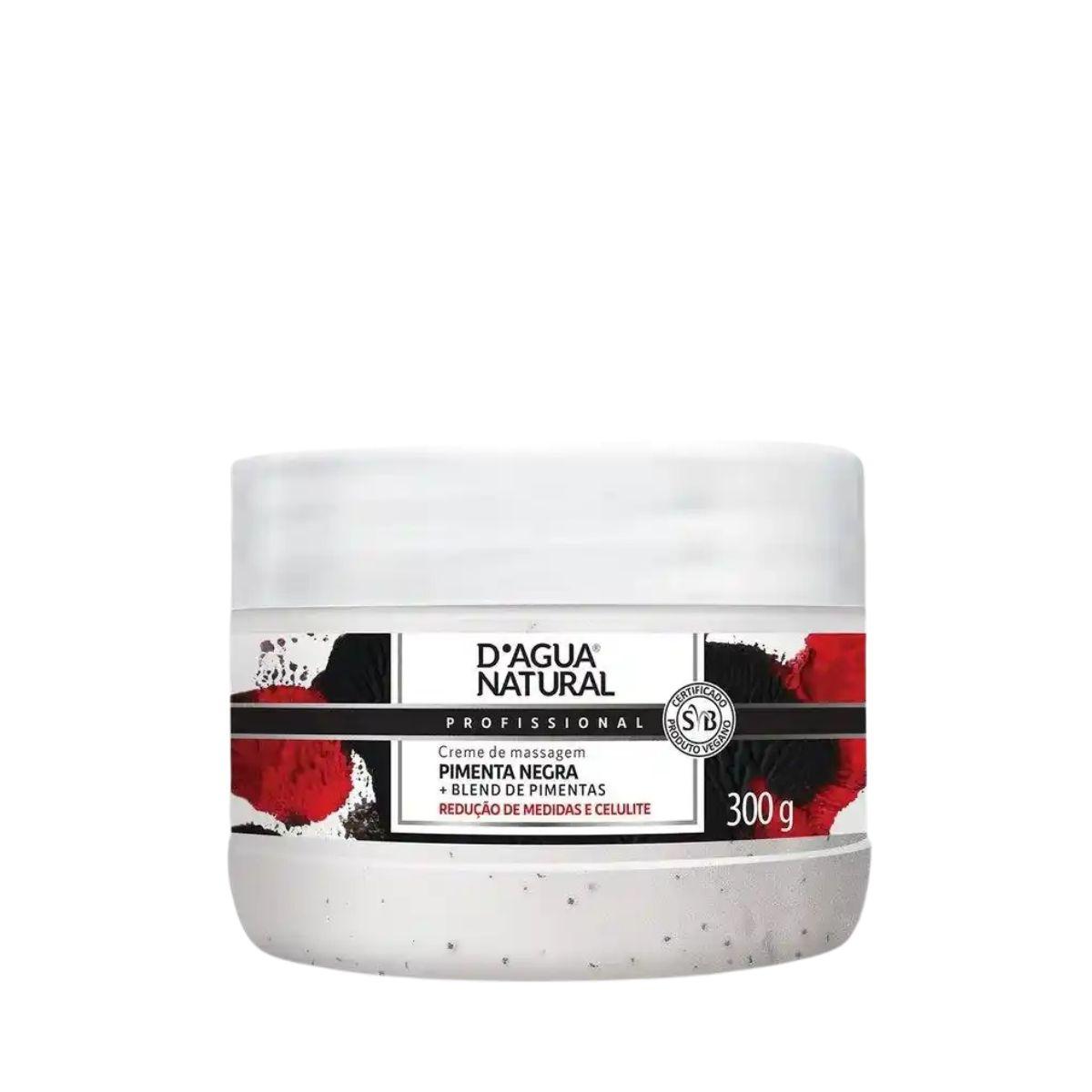 CREME DE MASSAGEM PIMENTA NEGRA DÁGUA NATURAL 300G