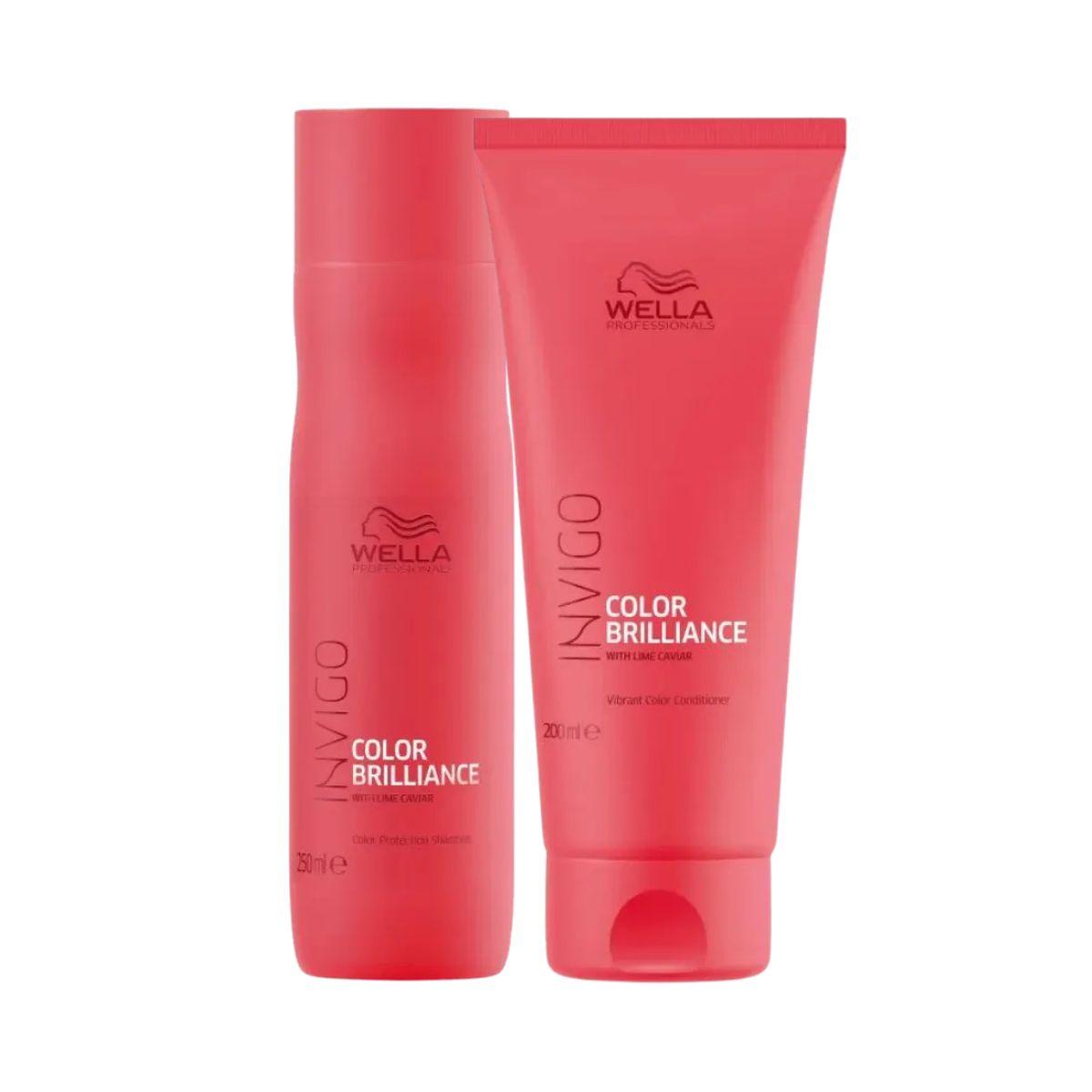 KIT WELLA SHAMPOO COLOR BRILLIANCE 250ML + CONDICIONADOR COLOR BRILLIANCE 200ML