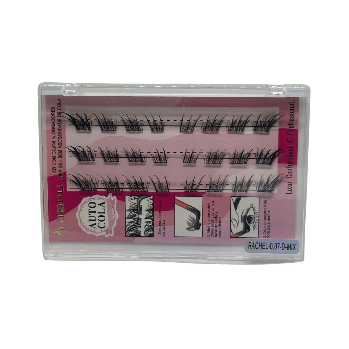 KIT CILIOS DAFU ALONGADORES AUTOCOLA 0.07-D-MIX DF107-FF40
