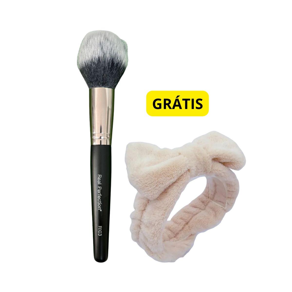 KIT REAL PERFECTION PINCEL PARA BLUSH R103 + GRÁTIS FAIXA ATOALHADA PARA MAQUIAG