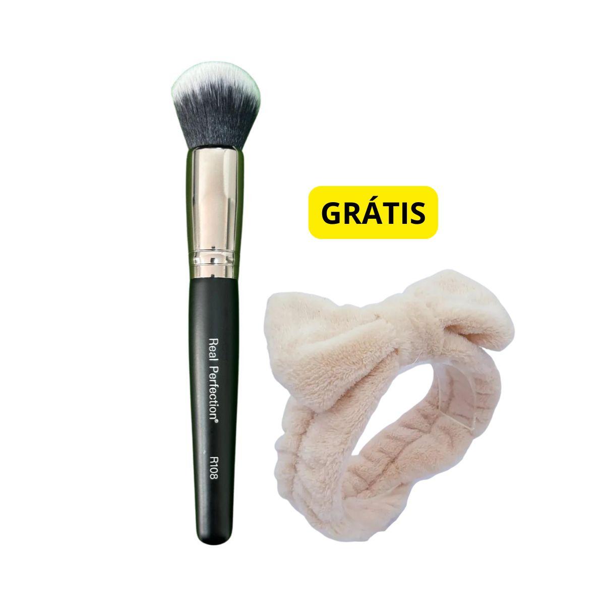 KIT REAL PERFECTION PINCEL ESCOVA DE POLIMENTO R108 + GRÁTIS FAIXA ATOALHADA PAR