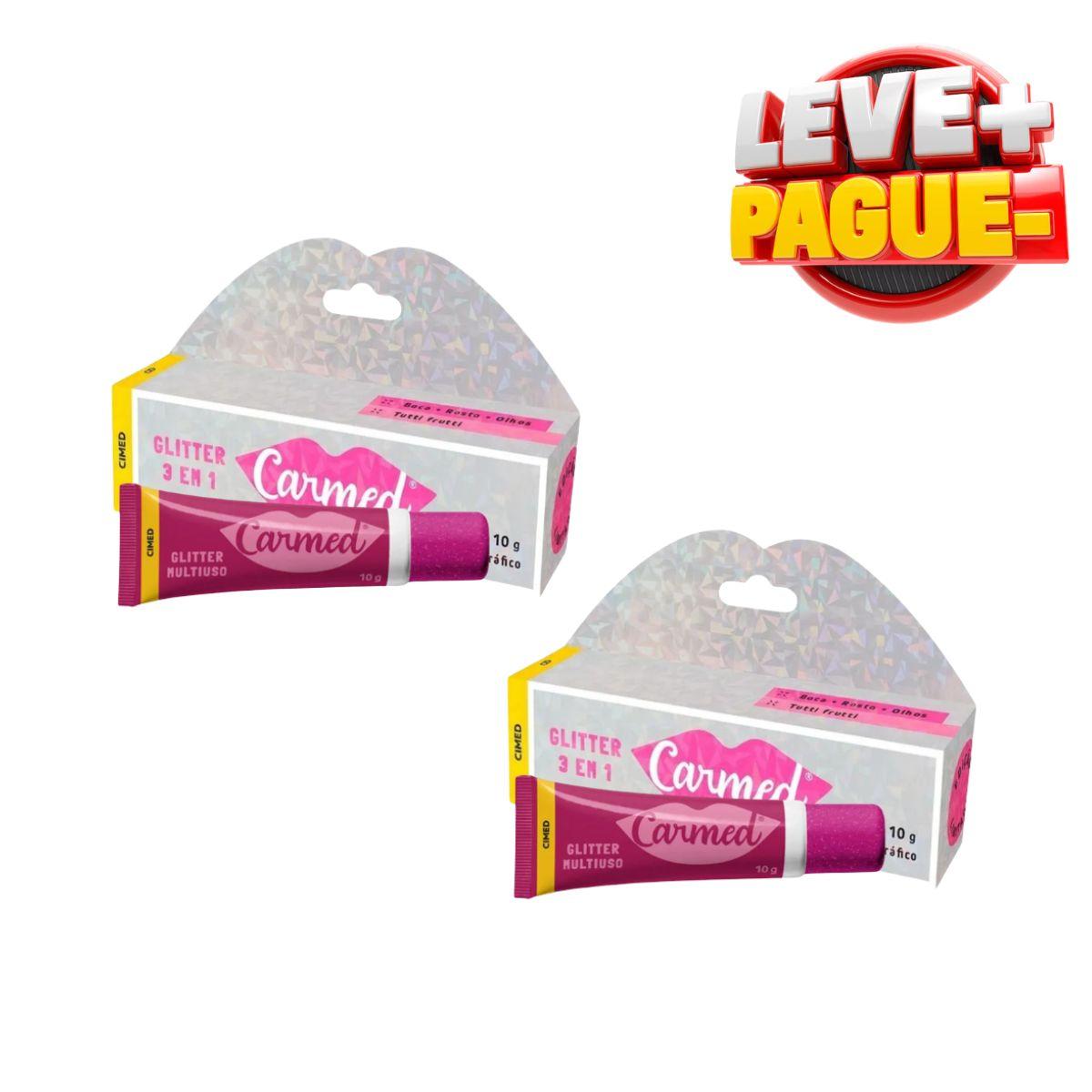 HIDRATANTES LABIAIS CARMED LEVE + PAGUE - GLITTER 3 EM 1 10G