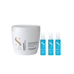 KIT ALFAPARF MÁSCARA CONDICIONADORA SEMI DI LINO ILLUMINATING DIAMOND HAIR 500ML