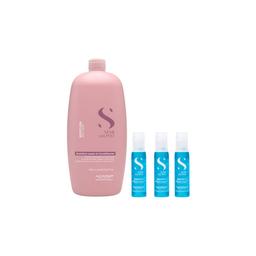 KIT ALFAPARF LEAVE-IN SEMI DI LINO NUTRITIVE MOISTURE DRY HAIR 1L + TRÊS AMPOLAS