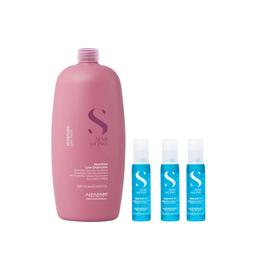 KIT ALFAPARF SHAMPOO SEMI DI LINO NUTRITIVE MOISTURE DRY HAIR 1L +  TRÊS AMPOLAS
