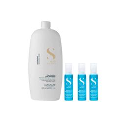 KIT ALFAPARF SHAMPOO SEMI DI LINO ILLUMINATING DIAMOND HAIR 1L + TRÊS AMPOLAS SE