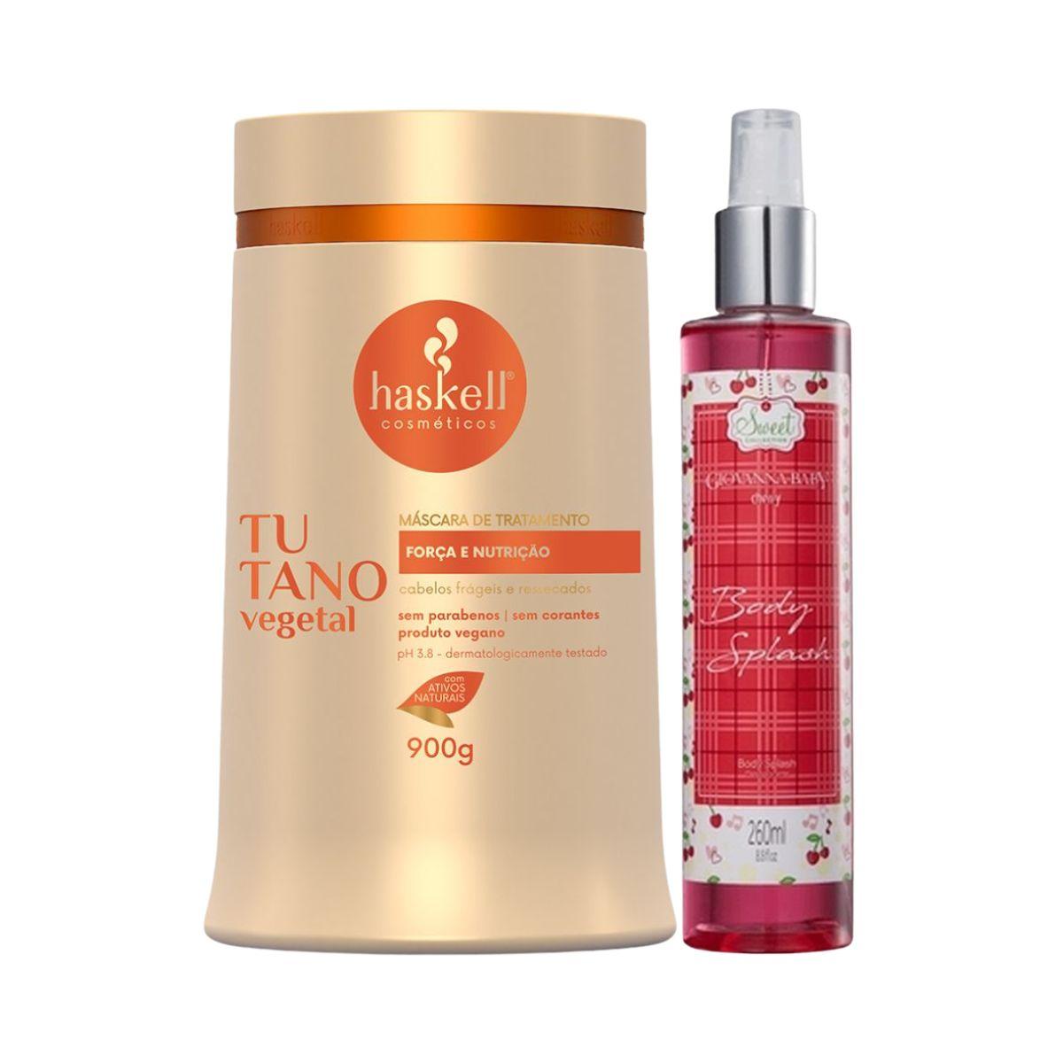 KIT HASKELL MÁSCARA TUTANO 900G + BODY SPLASH CHERRY GIOVANNA BABY 260ML