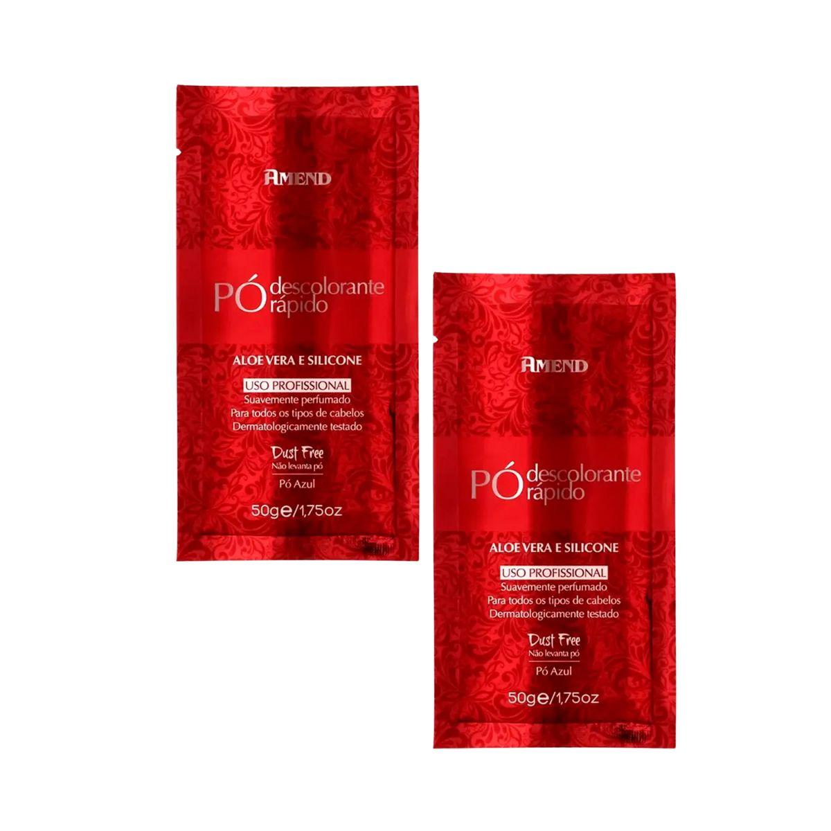 KIT AMEND 2 SACHÊS PÓ DESCOLORANTE ALOE VERA E SILICONE 50G