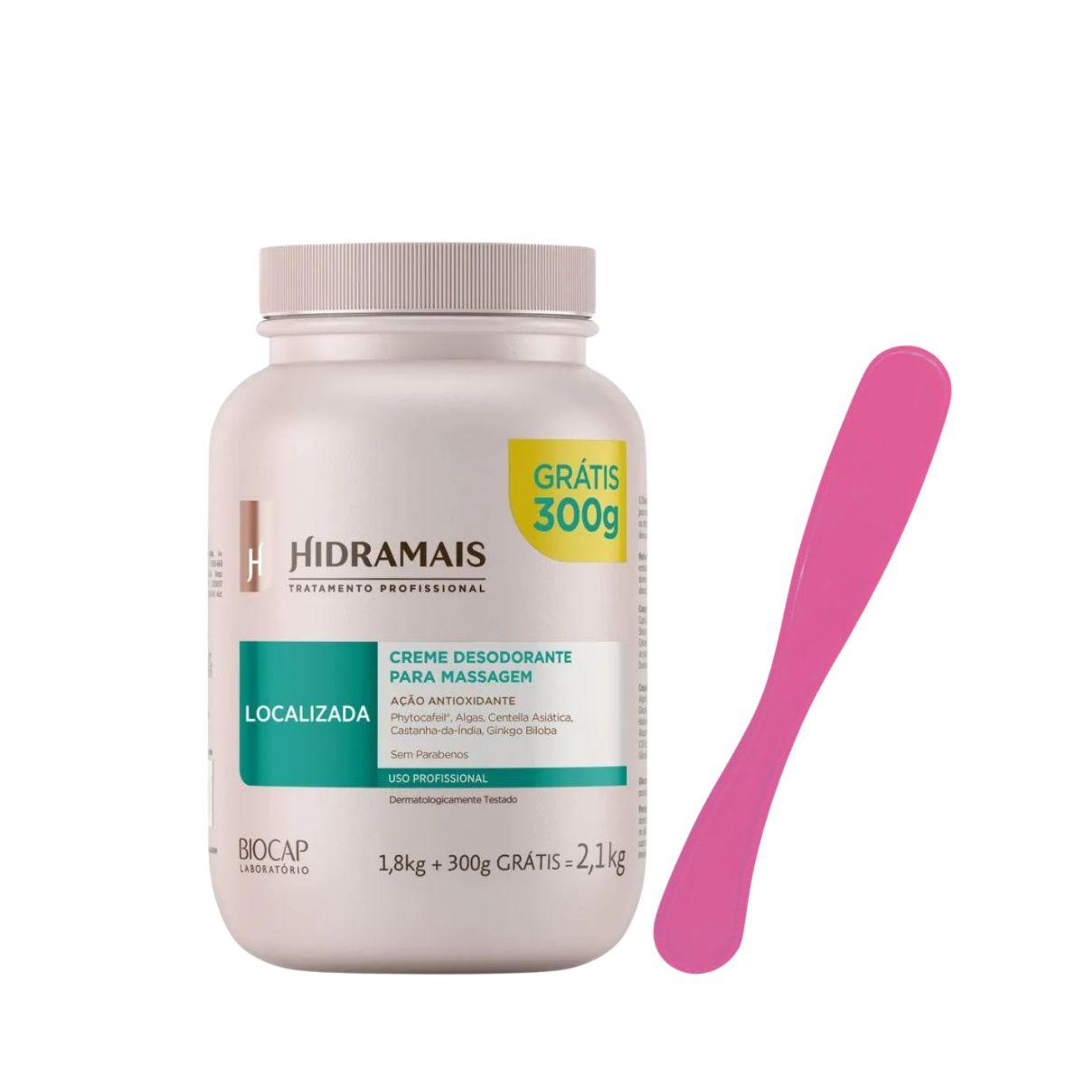 KIT HIDRAMAIS CREME PARA MASSAGEM LOCALIZADA 2,1KG + ESPÁTULA RASKALO