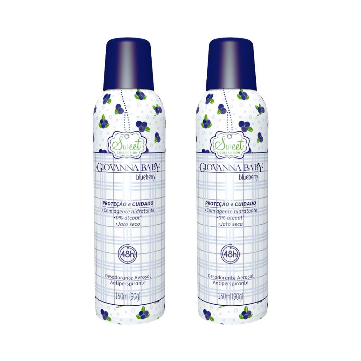 KIT GIOVANNA BABY 2 DESODORANTES AEROSSOL BLUEBERRY 150ML