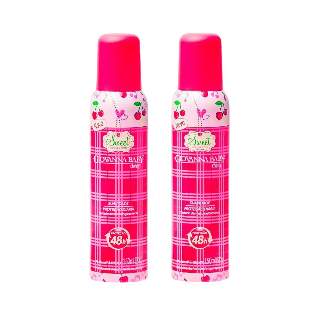 KIT GIOVANNA BABY 2 DESODORANTES AEROSSOL CHERRY 150ML