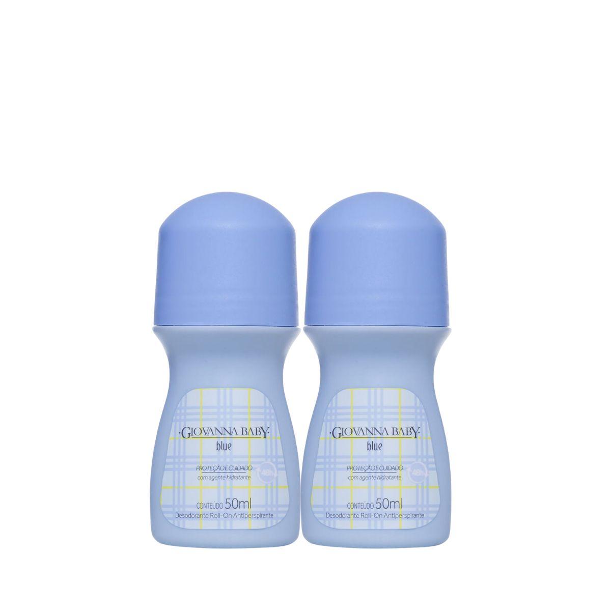 KIT GIOVANNA BABY 2 DESODORANTES ANTITRANSPIRANTE ROLL-ON BLUE 50ML