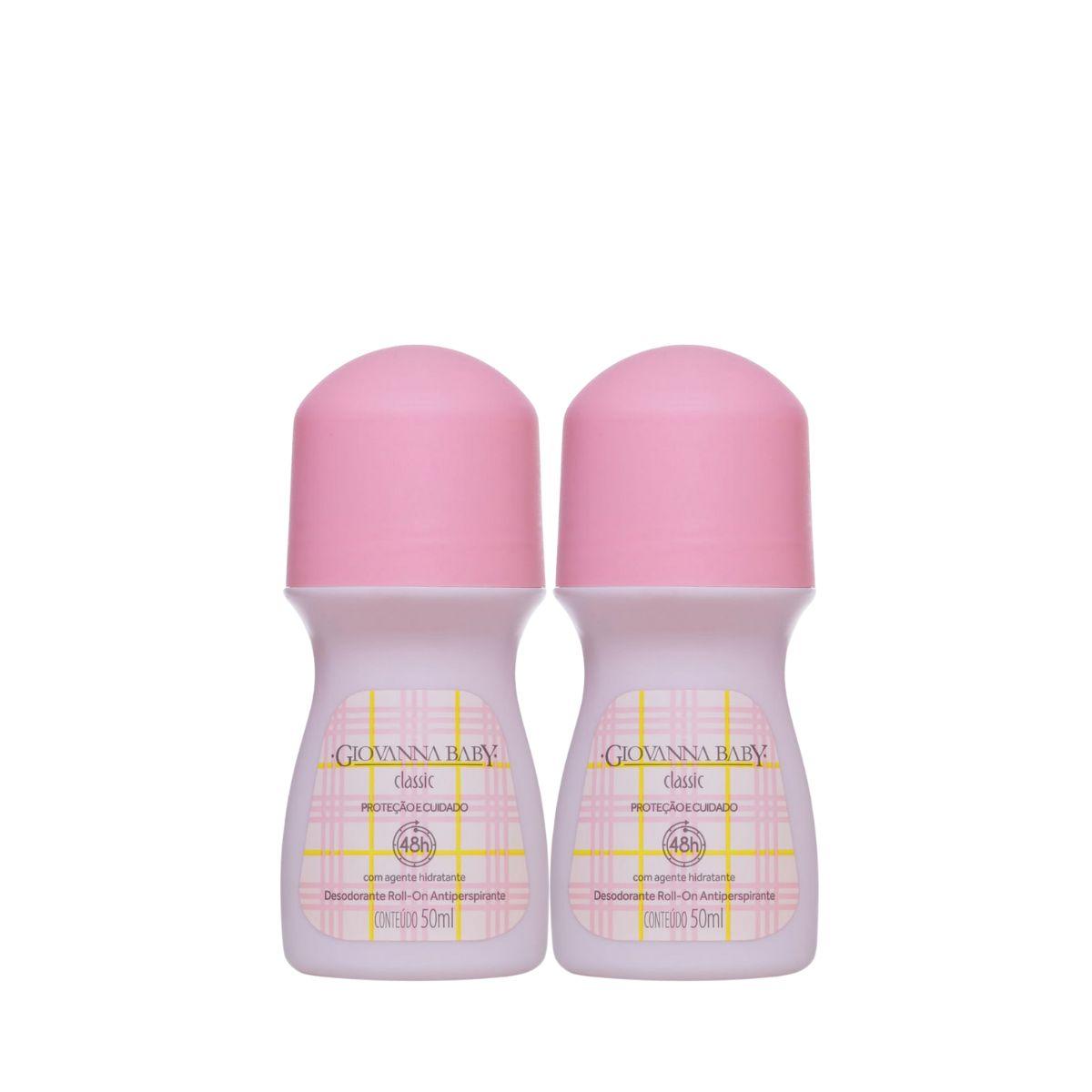 KIT GIOVANNA BABY 2 DESODORANTES ANTITRANSPIRANTES ROLL-ON CLASSIC 50ML