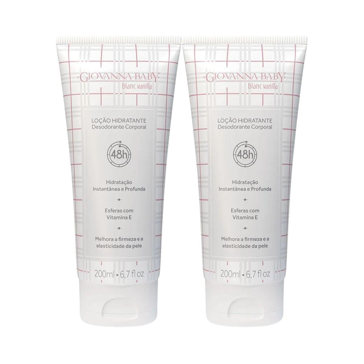 KIT GIOVANNA BABY 2 LOÇÕES HIDRATANTES CORPORAIS BLANC VANILLA 200ML