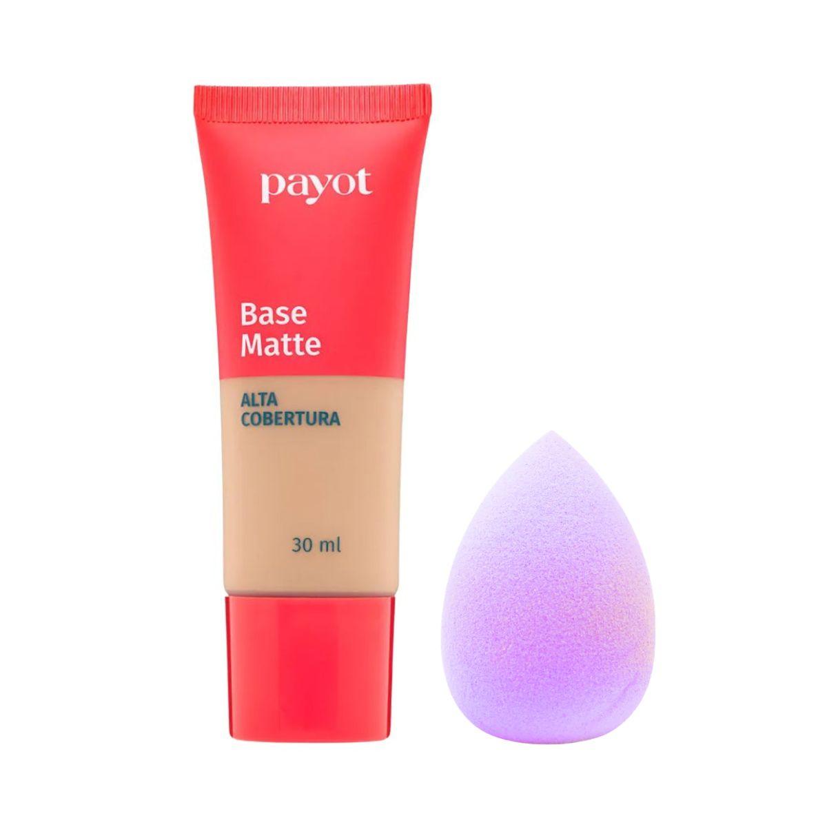 KIT PAYOT BASE MATTE COR 02 30ML + ESPONJA PARA MAQUIAGEM