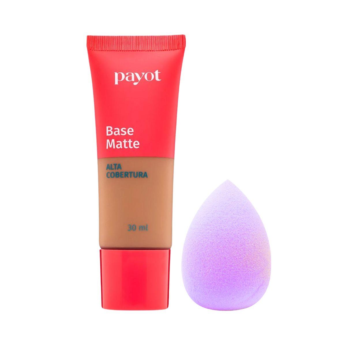 KIT PAYOT BASE MATTE COR 07 30ML + ESPONJA PARA MAQUIAGEM