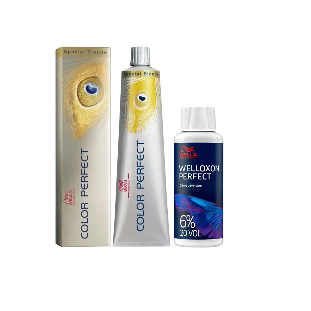 KIT COLOR PERFECT 12.11 LOURO CINZA INTENSO ESPECIAL WELLA 60G + OX WELLOXON 20V
