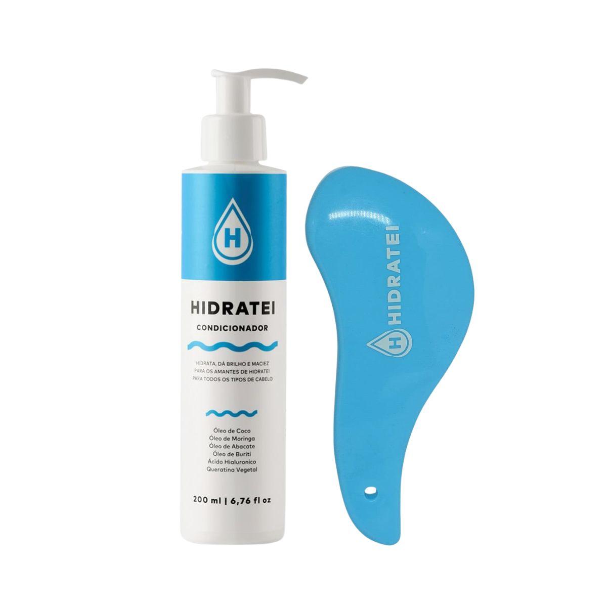 KIT HIDRATEI CONDICIONADOR HIDRATANTE 200ML + ESCOVA MÁGICA PERSONALIZADA