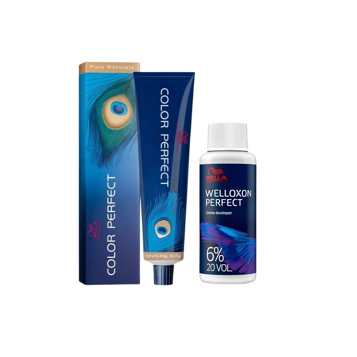 KIT COLOR PERFECT 3.0 CASTANHO ESCURO WELLA 60G + OX WELLOXON 20VOL 60ML