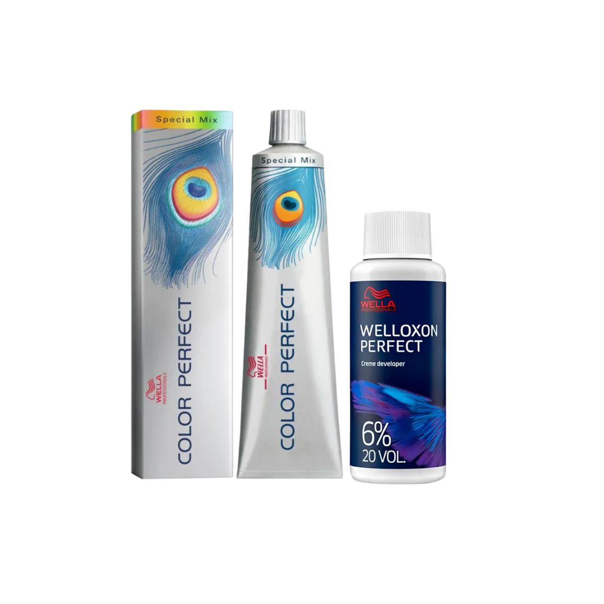 KIT COLOR PERFECT 0.11 CINZA INTENSO CINZA WELLA 60G + OX WELLOXON 20VOL 60ML